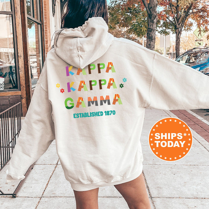 Kappa Kappa Gamma Paper Letters Sorority Sweatshirt | KAPPA Trendy Sweatshirt | Greek Apparel | Big Little Reveal | Sorority Gift