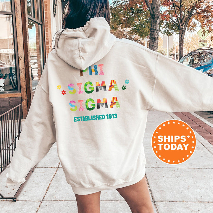 Phi Sigma Sigma Paper Letters Sorority Sweatshirt | Phi Sig Trendy Sweatshirt | Greek Apparel | Big Little Reveal | Sorority Gift