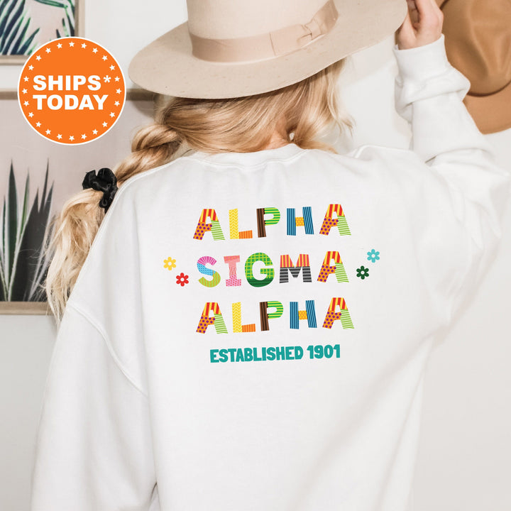 Alpha Sigma Alpha Paper Letters Sorority Sweatshirt | Trendy Sweatshirt | Greek Apparel | Big Little Reveal | Sorority Gift