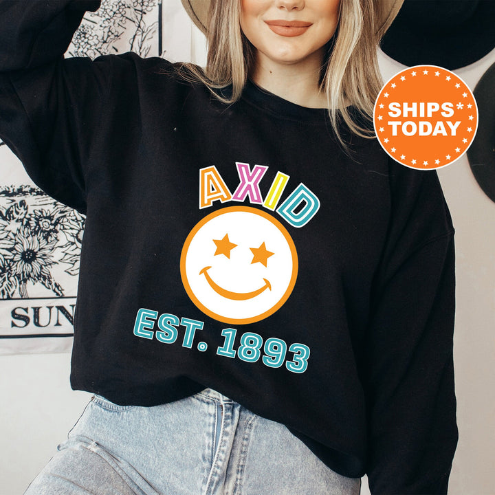 Alpha Xi Delta Cheerful Sorority Sweatshirt | AXID Sorority Merch | Big Little Gift | Greek Sweatshirt | Custom Greek Apparel _ 16855g