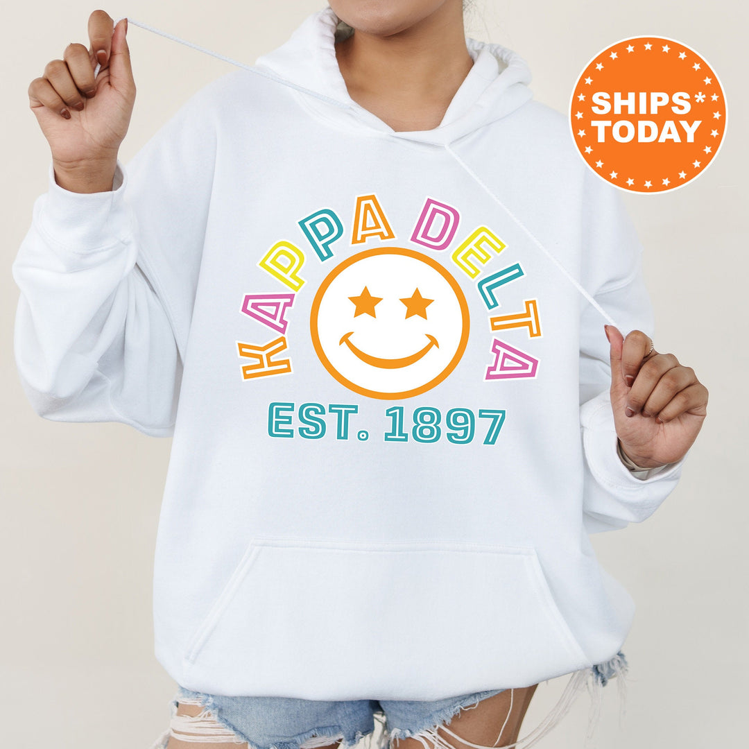 Kappa Delta Cheerful Sorority Sweatshirt | Kay Dee Sorority Merch | Big Little Gift | Greek Sweatshirt | Custom Greek Apparel _ 16863g