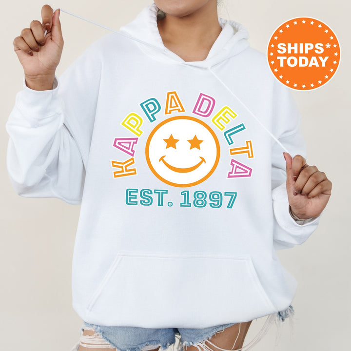 Kappa Delta Cheerful Sorority Sweatshirt | Kay Dee Sorority Merch | Big Little Gift | Greek Sweatshirt | Custom Greek Apparel _ 16863g