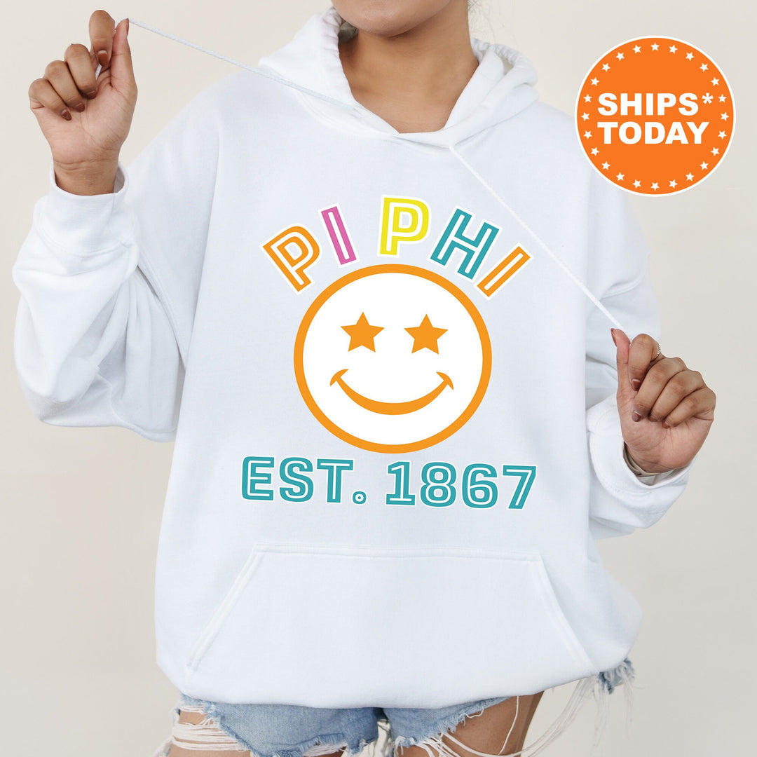 Pi Beta Phi Cheerful Sorority Sweatshirt | Pi Phi Sorority Merch | Big Little Gift | Greek Sweatshirt | Custom Greek Apparel _ 16867g