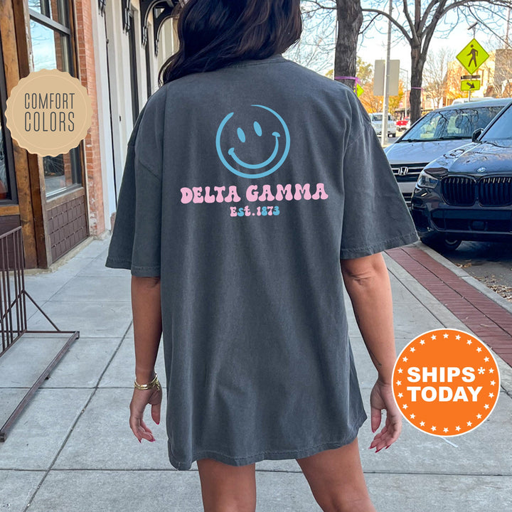 Delta Gamma Frosty Smile Sorority T-Shirt | Dee Gee Comfort Colors Shirt | Big Little Shirt | Sorority Gift | Custom Greek Apparel _ 13721g