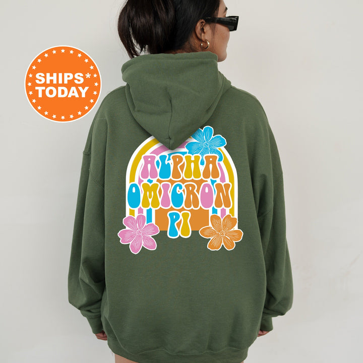 Alpha Omicron Pi Rainbow Rush Sorority Sweatshirt | Alpha Omicron Pi Hoodie | Alpha O Sweatshirt | Big Little | Greek Apparel