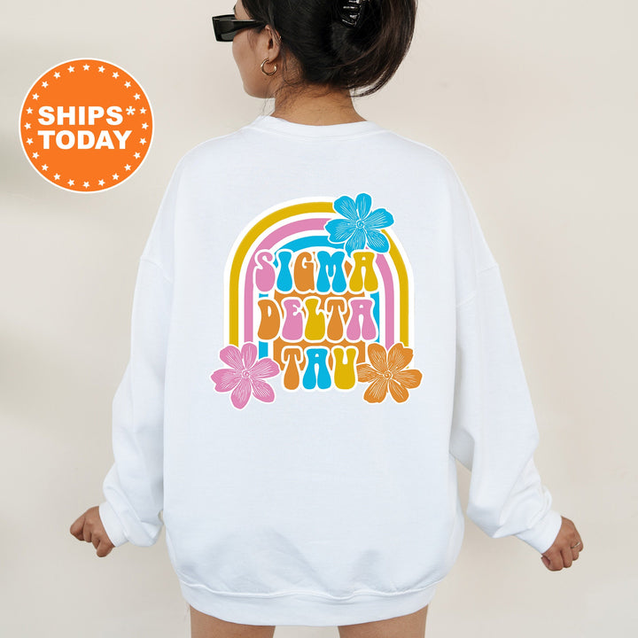 Sigma Delta Tau Rainbow Rush Sorority Sweatshirt | Sigma Delta Tau Hoodie | SIG DELT Sweatshirt | Sorority Apparel | Big Little