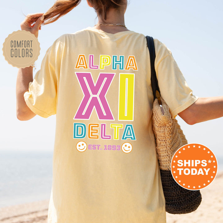 Alpha Xi Delta Frisky Script Sorority T-Shirt | AXID Comfort Colors Shirt | Big Little Sorority Apparel | College Greek Shirt _ 14019g