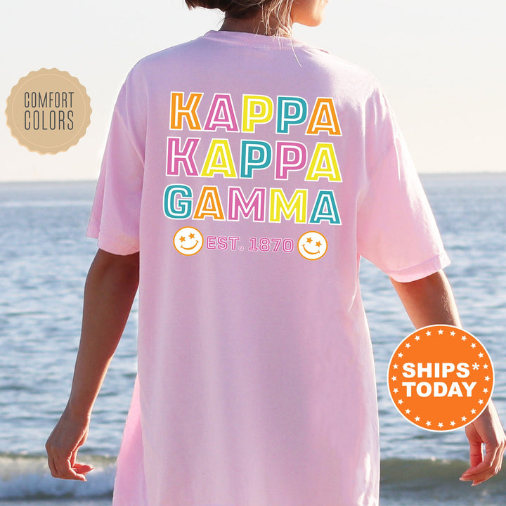 Kappa Kappa Gamma Frisky Script Sorority T-Shirt | Kappa Comfort Colors Shirt | Big Little Sorority Apparel | College Greek Shirt _ 14028g
