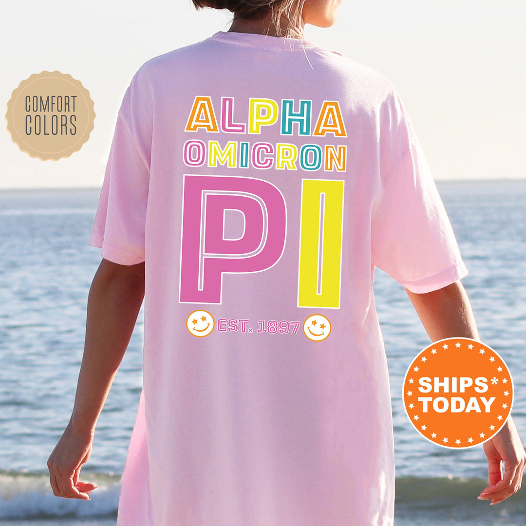 Alpha Omicron Pi Frisky Script Sorority T-Shirt | Alpha O Comfort Colors Shirt | Big Little Sorority Apparel | College Greek Shirt _ 14015g