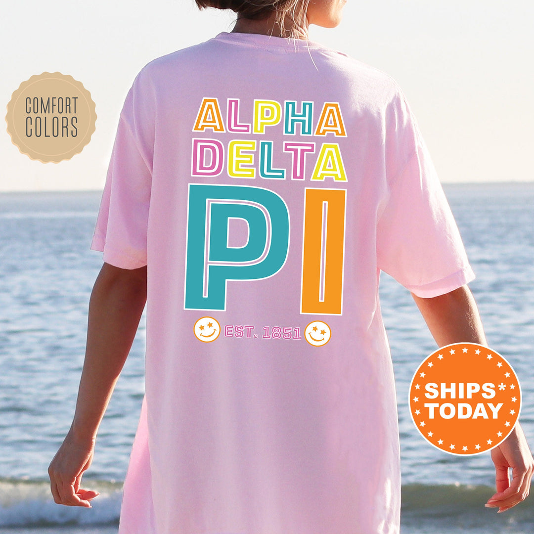 Alpha Delta Pi Frisky Script Sorority T-Shirt | ADPI Comfort Colors Shirt | Big Little Sorority Apparel | College Greek Shirt _ 14012g