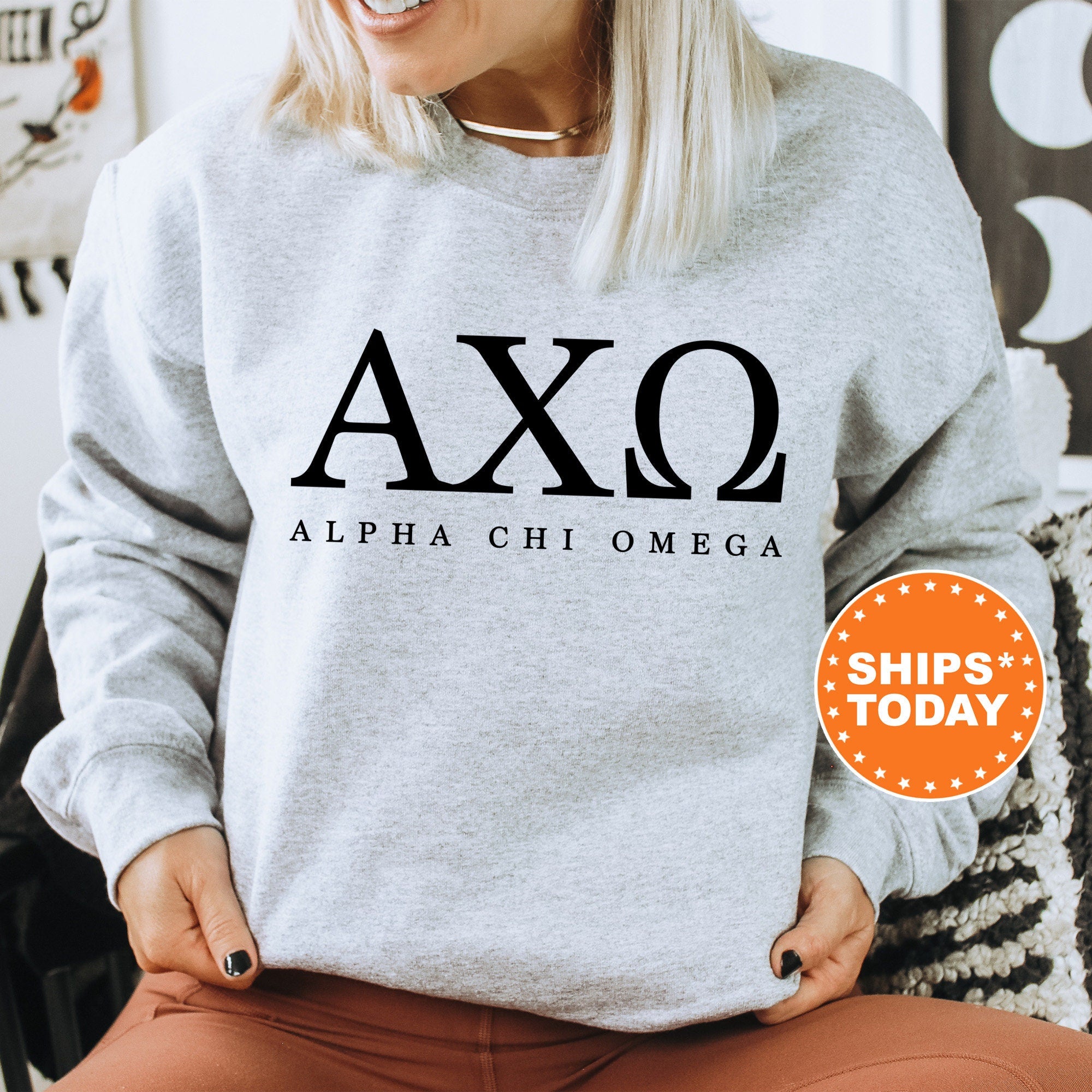 Alpha Chi Omega Sweet and Simple Sorority Sweatshirt | Alpha Chi Greek ...