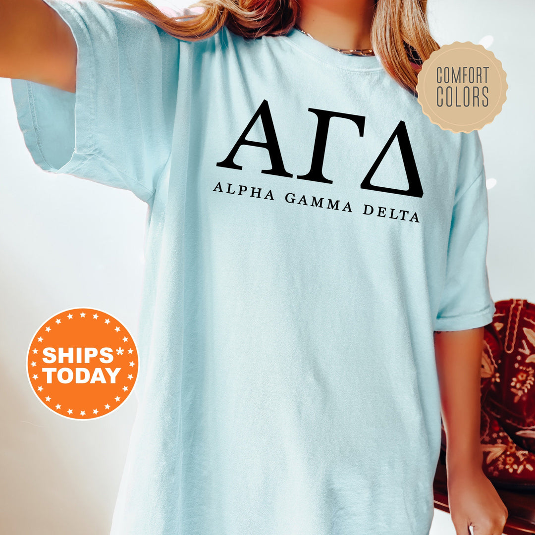 Alpha Gamma Delta Sweet And Simple Sorority T-Shirt | Alpha Gam Greek Letters Shirt | Sorority Letters | Big Little Gift | Comfort Colors _ 5003g