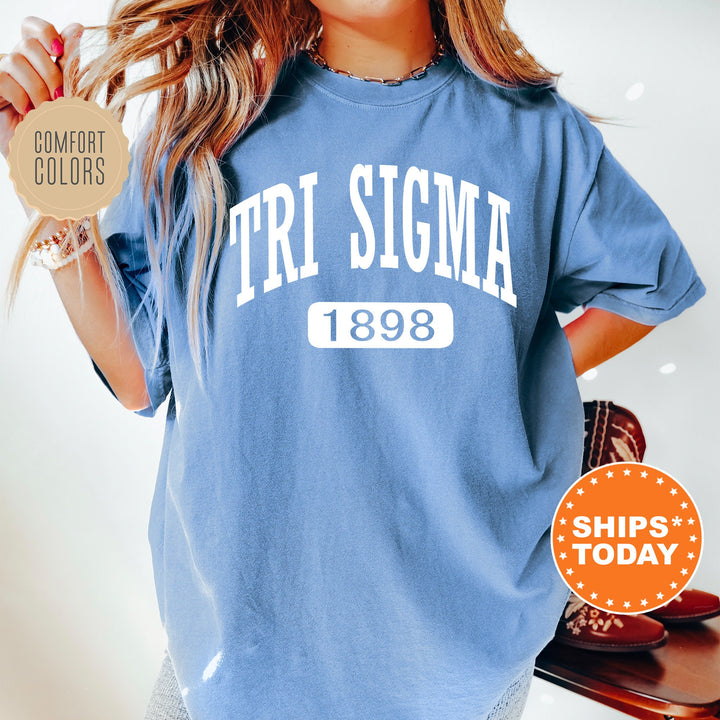 Sigma Sigma Sigma Athletic Comfort Colors Sorority T-Shirt | Tri Delta Comfort Colors Oversized Shirt | Big Little Sorority TShirt