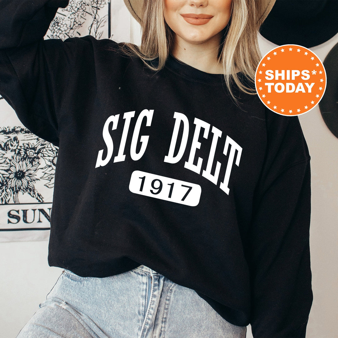 Sigma Delta Tau Athletic Sorority Sweatshirt | Sig Delt Sweatshirt | Big Little Reveal | Bid Day Gift | Sorority Hoodie | Greek Life