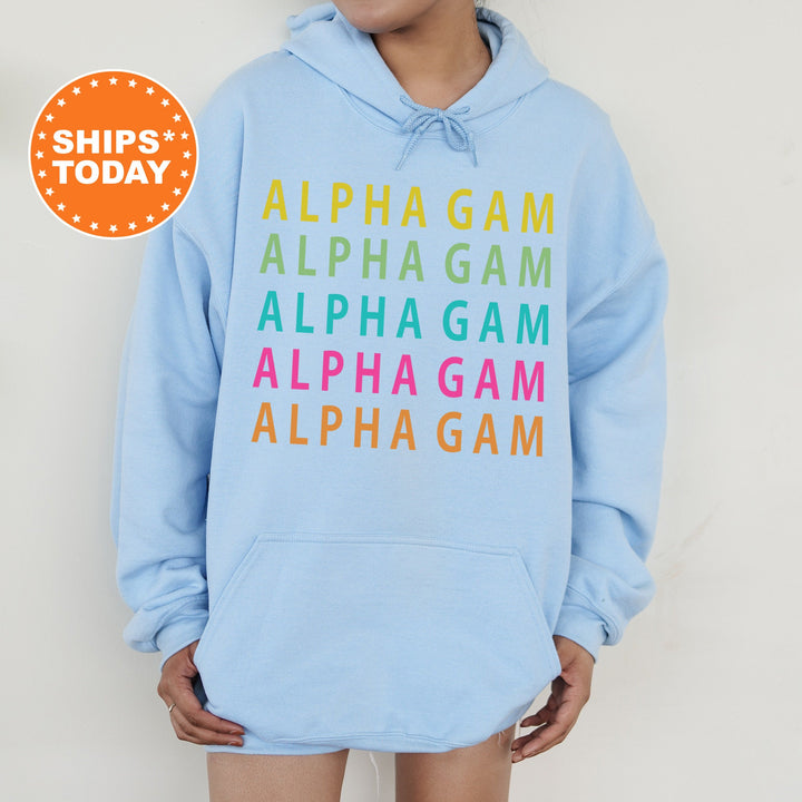 Alpha Gamma Delta Modern Colors Sorority Sweatshirt | Alpha Gamma Delta Sweatshirt | Alpha Gam Hoodie | Sorority Gifts  | Big Little _ 5838g