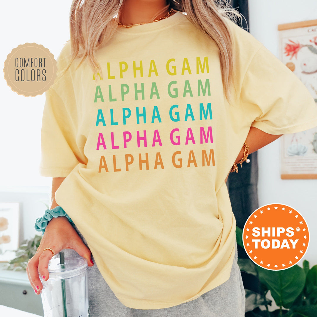 Alpha Gamma Delta Modern Colors Sorority T-Shirt | Alpha Gam Greek Apparel | Big Little Shirt | Sorority Gift | Comfort Colors Shirt _ 5838g