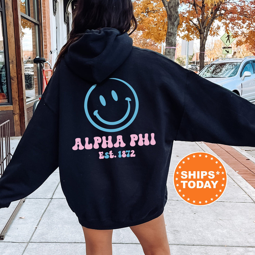 Alpha Phi Frosty Smile Sorority Sweatshirt | APHI Sorority Crewneck | Big Little Gift | Alpha Phi Sweatshirt | Custom Greek Apparel