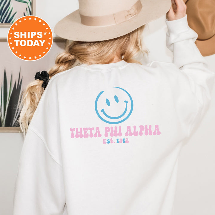 Theta Phi Alpha Frosty Smile Sorority Sweatshirt | Theta Phi Sorority Crewneck | Sorority Gift | Big Little Reveal | Custom Greek Apparel