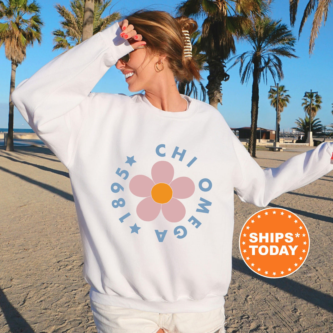 Chi Omega Bright Floral Sorority Sweatshirt | Chi Omega Hoodie | Chi O Big Little Reveal | Greek Sweatshirt | Floral Sweatshirt _ 7445g