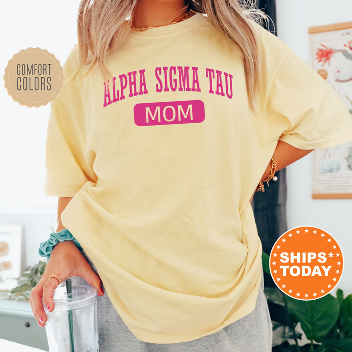Alpha Sigma Tau Proud Mom Sorority T-Shirt | Alpha Sigma Tau Comfort Colors Tee | Mom Shirt | Big Little Family Shirt | Mother's Day Gift _ 16257g