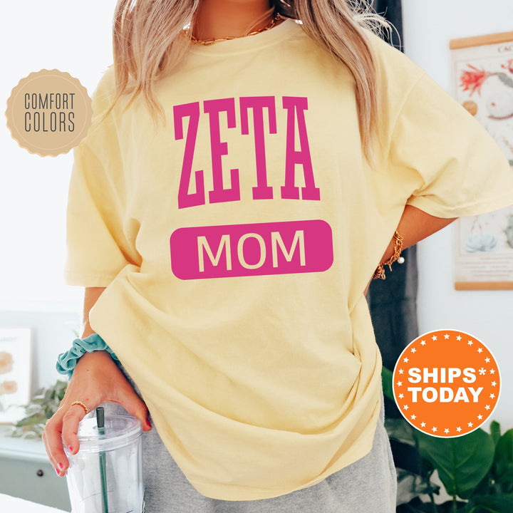 Zeta Tau Alpha Proud Mom Sorority T-Shirt | ZETA Comfort Colors Tee | ZETA Mom Shirt | Big Little Family Shirt Shirt | Mother's Day Gift _ 16275g