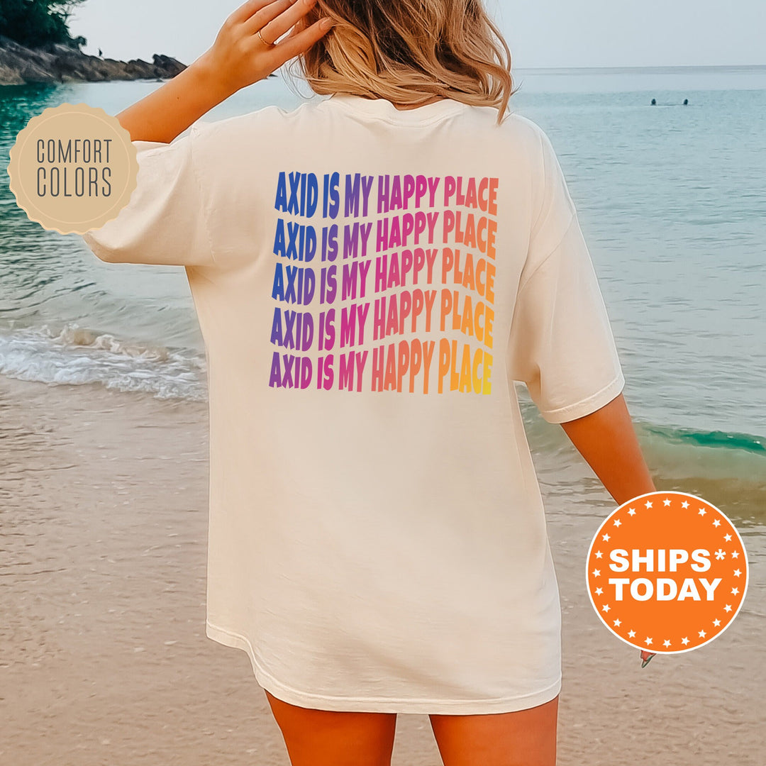 AXID Is My Happy Place | Alpha Xi Delta Wavy Font Sorority T-Shirt | Big Little Gift | Comfort Colors Tee | Custom Sorority Shirt _  12673g