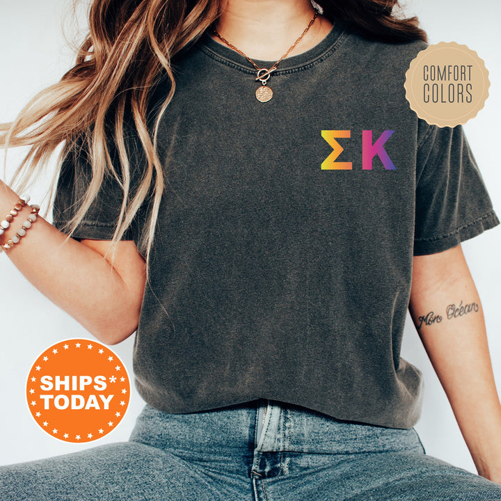Sigma Kappa Is My Happy Place | Sigma Kappa Wavy Font Sorority T-Shirt | Big Little Gift | Comfort Colors | Custom Sorority Shirt _  12687g