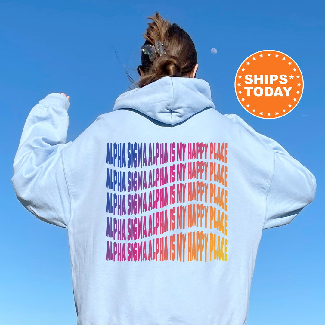 Alpha Sigma Alpha Is My Happy Place | Alpha Sigma Alpha Wavy Font Sorority Sweatshirt | Sorority Merch | Big Little Reveal Gift _ 12671g