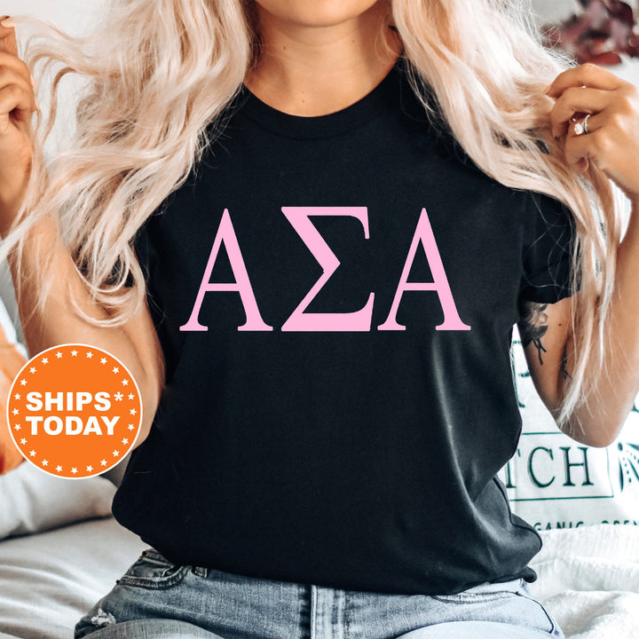 Alpha Sigma Alpha Just the Letters Sorority T-Shirt | Greek Letters | Sorority Letters | Big Little Reveal | Comfort Colors Shirt