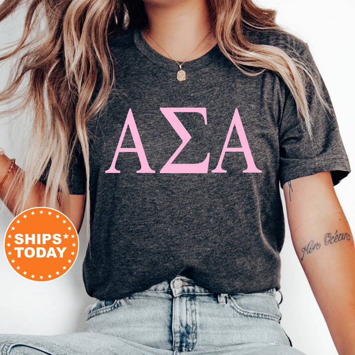 Alpha Sigma Alpha Just the Letters Sorority T-Shirt | Greek Letters | Sorority Letters | Big Little Reveal | Comfort Colors Shirt