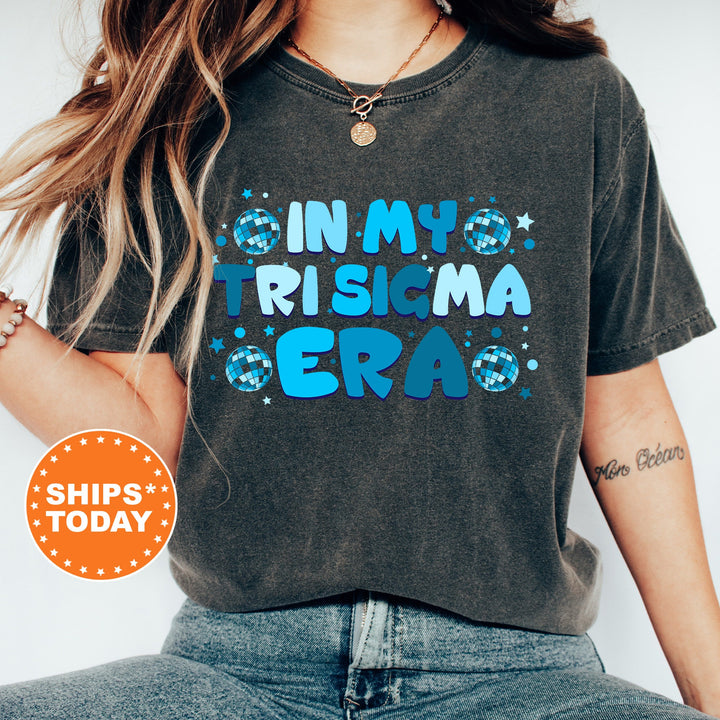 In My Tri Sigma Era | Sigma Sigma Sigma Blue Disco Sorority T-Shirt | Comfort Colors Shirt | Sorority Merch | Big Little Reveal _ 15822g