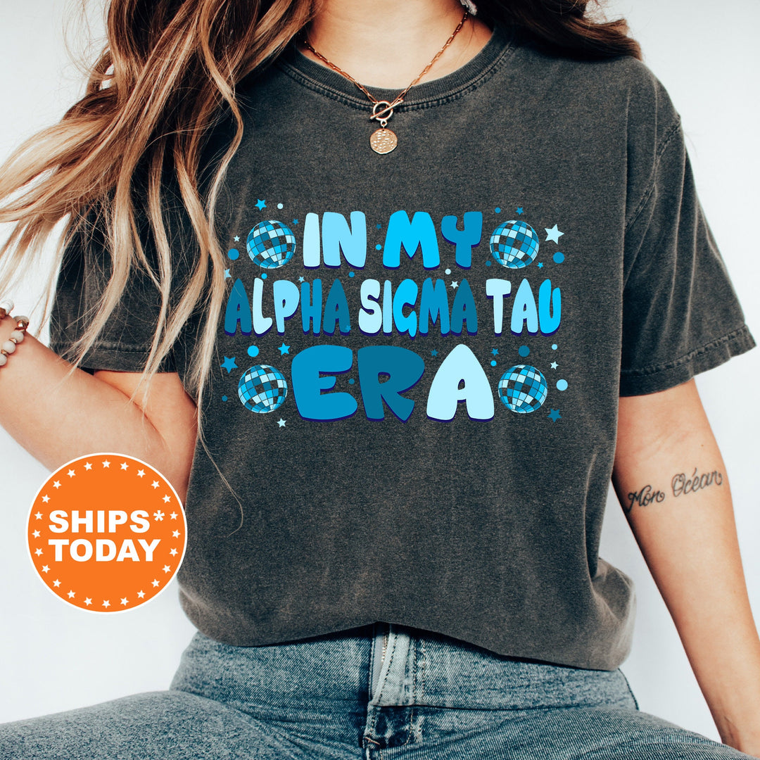 In My Alpha Sigma Tau Era | Alpha Sigma Tau Blue Disco Sorority T-Shirt | Comfort Colors Shirt | Sorority Merch | Big Little Gift _ 15806g