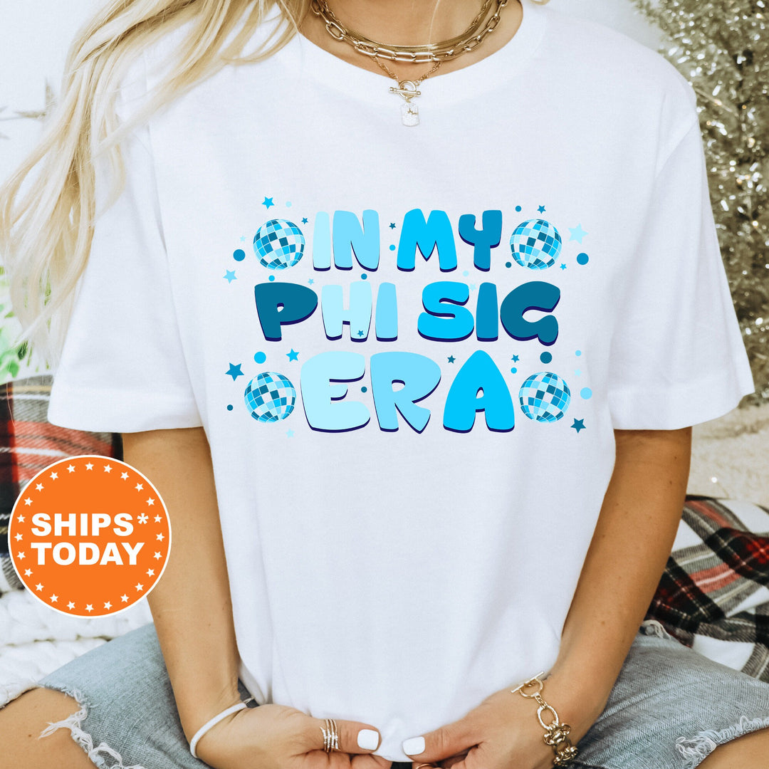 In My Phi Sig Era | Phi Sigma Sigma Blue Disco Sorority T-Shirt | Comfort Colors Shirt | Sorority Merch | Big Little Reveal Gift _ 15818g