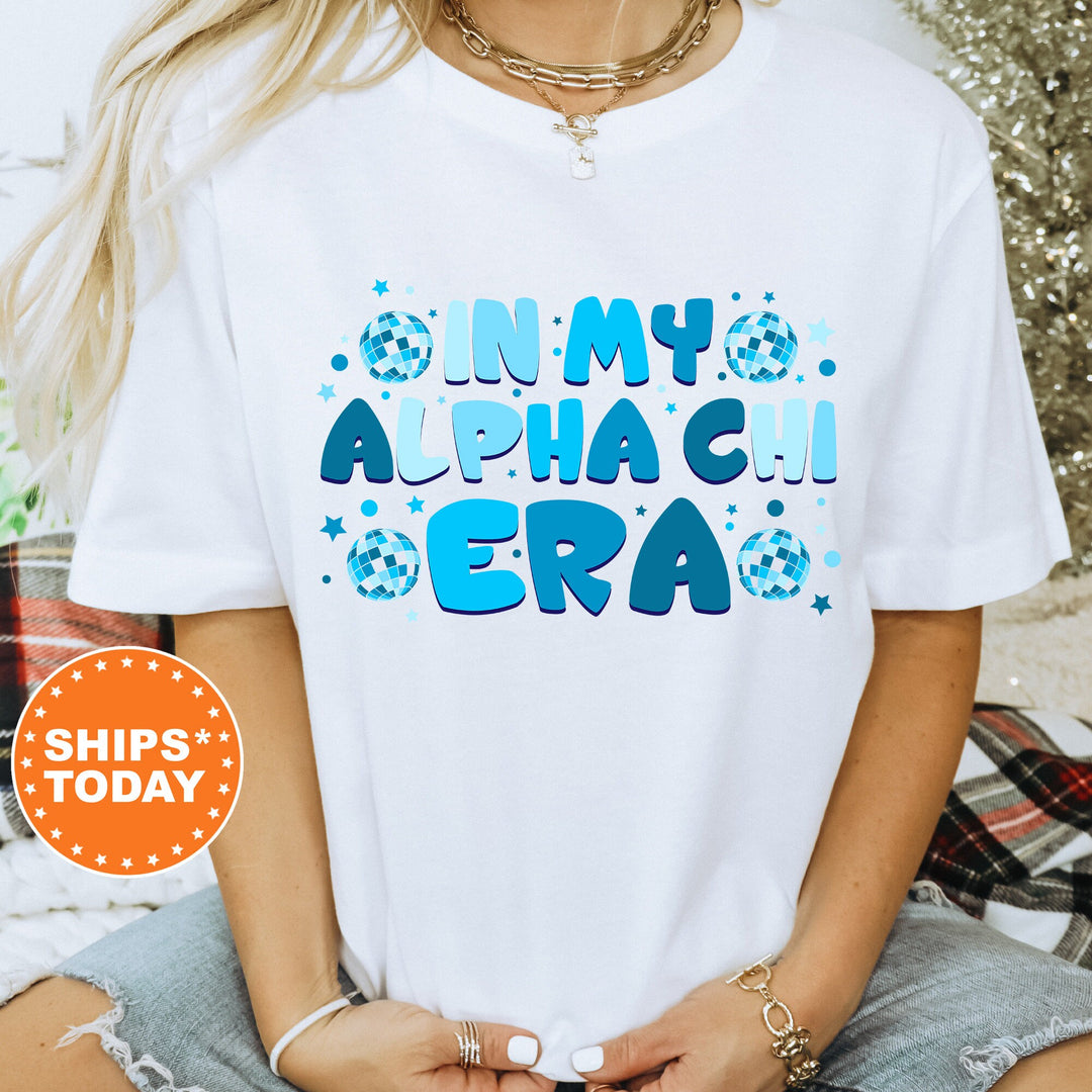 In My Alpha Chi Era | Alpha Chi Omega Blue Disco Sorority T-Shirt | AXO Comfort Colors Shirt | Sorority Merch | Big Little Gift _ 15799g