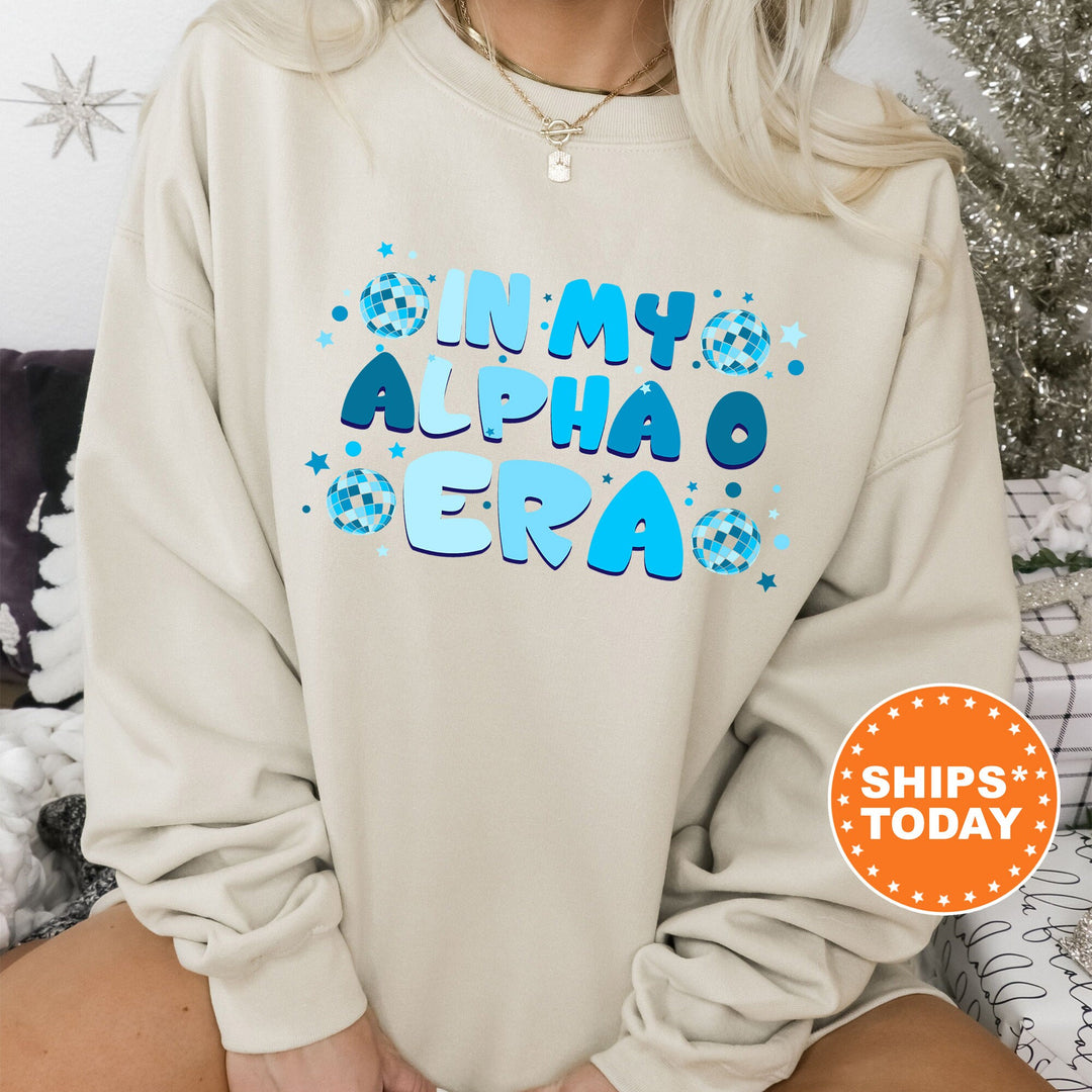 In My Alpha O Era | Alpha Omicron Pi Blue Disco Sorority Sweatshirt | AOPI Greek Sweatshirt | Big Little Gift | Sorority Merch _ 15803g