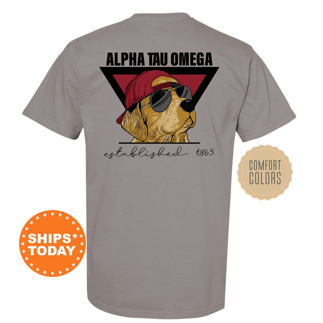 Alpha Tau Omega Paw Prints Fraternity T-Shirt | ATO Comfort Colors Shirt | College Greek Apparel | Custom Fraternity Shirt _ 11860g