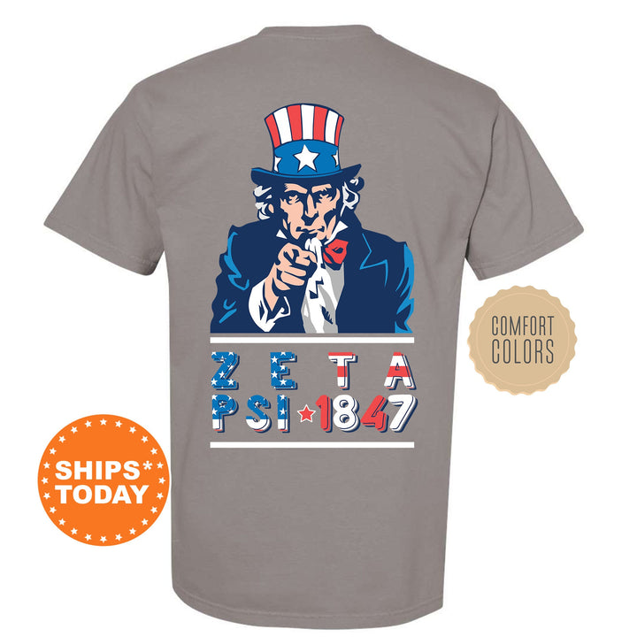 Zeta Psi Liberty Fraternity T-Shirt | Zete Greek Apparel | Patriotic Shirt | Fraternity Shirt | Bid Day Gift | Comfort Colors _  10959g