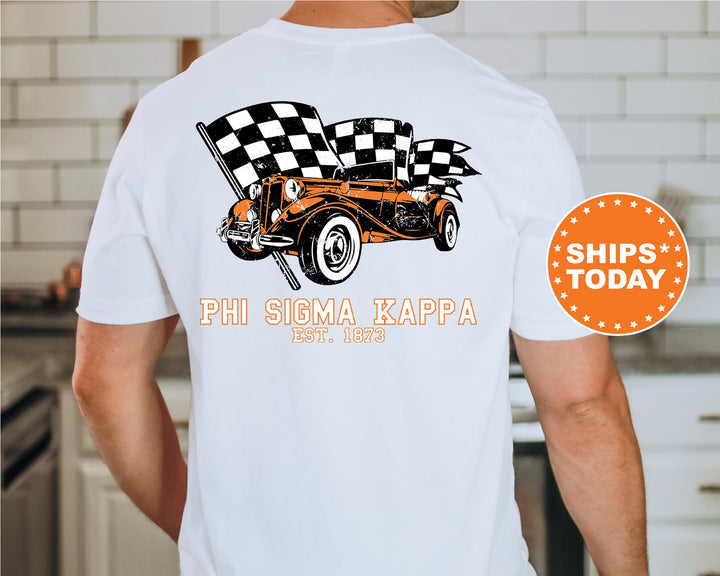Phi Sigma Kappa Racer Fraternity T-Shirt | Phi Sig Greek Life Shirt | Fraternity Gift | College Apparel | Comfort Colors Shirt _  11843g
