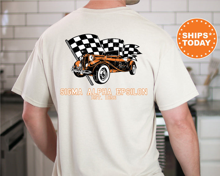 Sigma Alpha Epsilon Racer Fraternity T-Shirt | SAE Greek Life Shirt | Fraternity Gift | College Apparel | Comfort Colors Shirt _  11846g