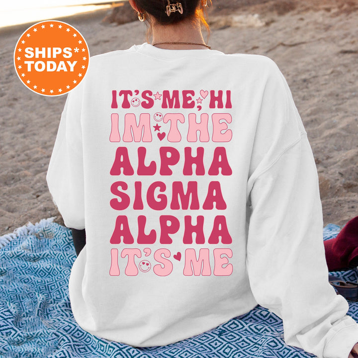 It's Me Hi I'm The Alpha Sigma Alpha It's Me | Alpha Sigma Alpha Dazzle Sorority Sweatshirt | Trendy Greek Apparel | Sorority Merch _ 15753g