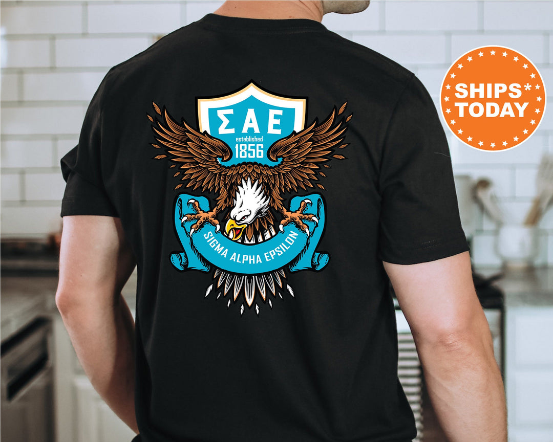 Sigma Alpha Epsilon Greek Eagles Fraternity T-Shirt | SAE Fraternity Shirt | Bid Day Gift | College Apparel | Comfort Colors Tees _ 12032g