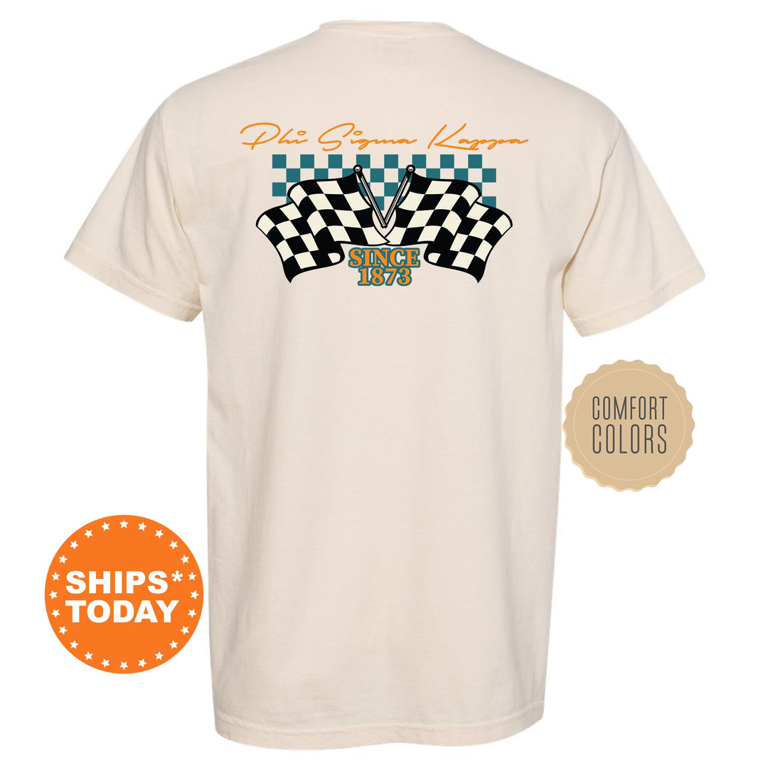 Phi Sigma Kappa Race Banner Fraternity T-Shirt | Phi Sig Comfort Colors Tees | Bid Day | Rush Pledge Shirt | Custom Greek Apparel _ 11936g