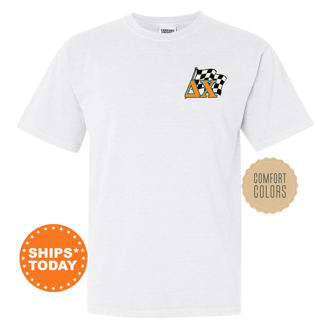 Delta Chi Race Banner Fraternity T-Shirt | D-Chi Comfort Colors Tees | Bid Day Gift | Rush Pledge Shirt | Custom Greek Apparel _ 11925g