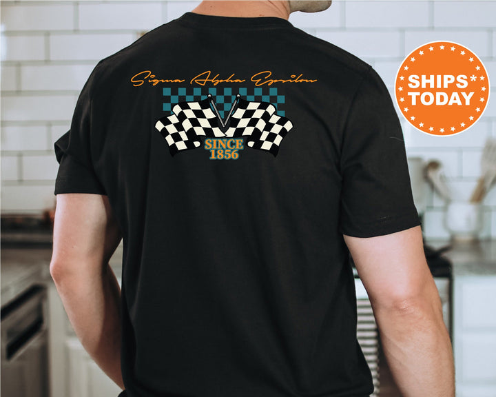 Sigma Alpha Epsilon Race Banner Fraternity T-Shirt | SAE Comfort Colors Tees | Bid Day | Rush Pledge Shirt | Custom Greek Apparel _ 11939g