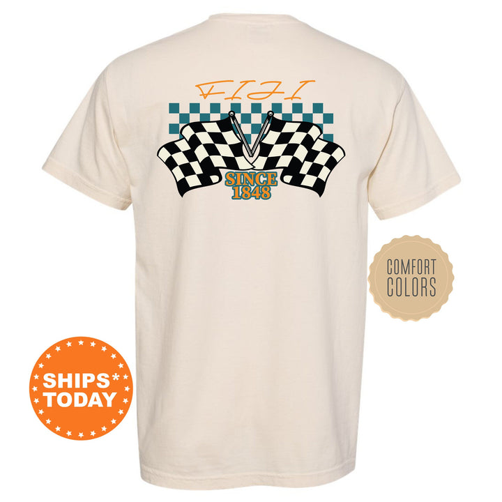 FIJI Race Banner Fraternity T-Shirt | Phi Gamma Delta Comfort Colors Tees | Bid Day Gift | Rush Pledge Shirt | Custom Greek Apparel _ 11933g