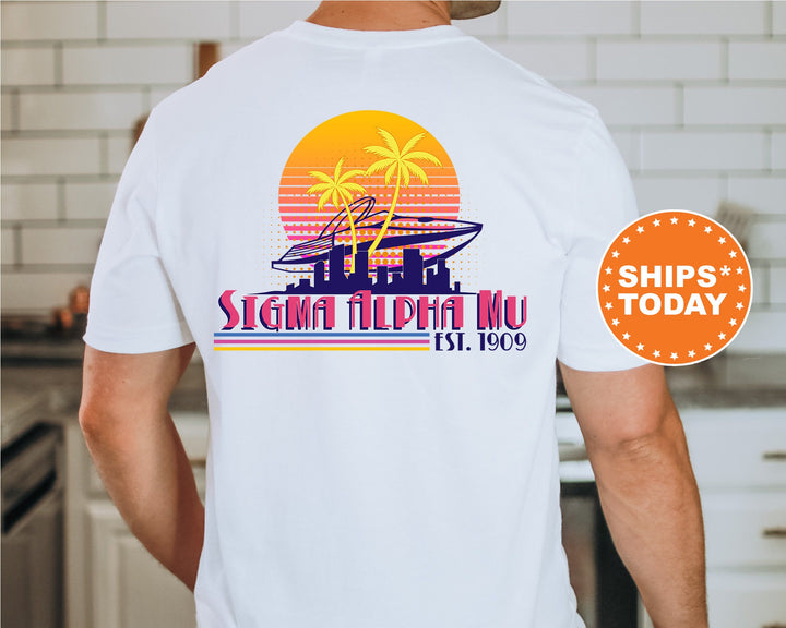Sigma Alpha Mu Greek Shores Fraternity T-Shirt | Sammy Fraternity Chapter Shirt | Bid Day Gift | Rush Pledge Comfort Colors Tees _ 12281g