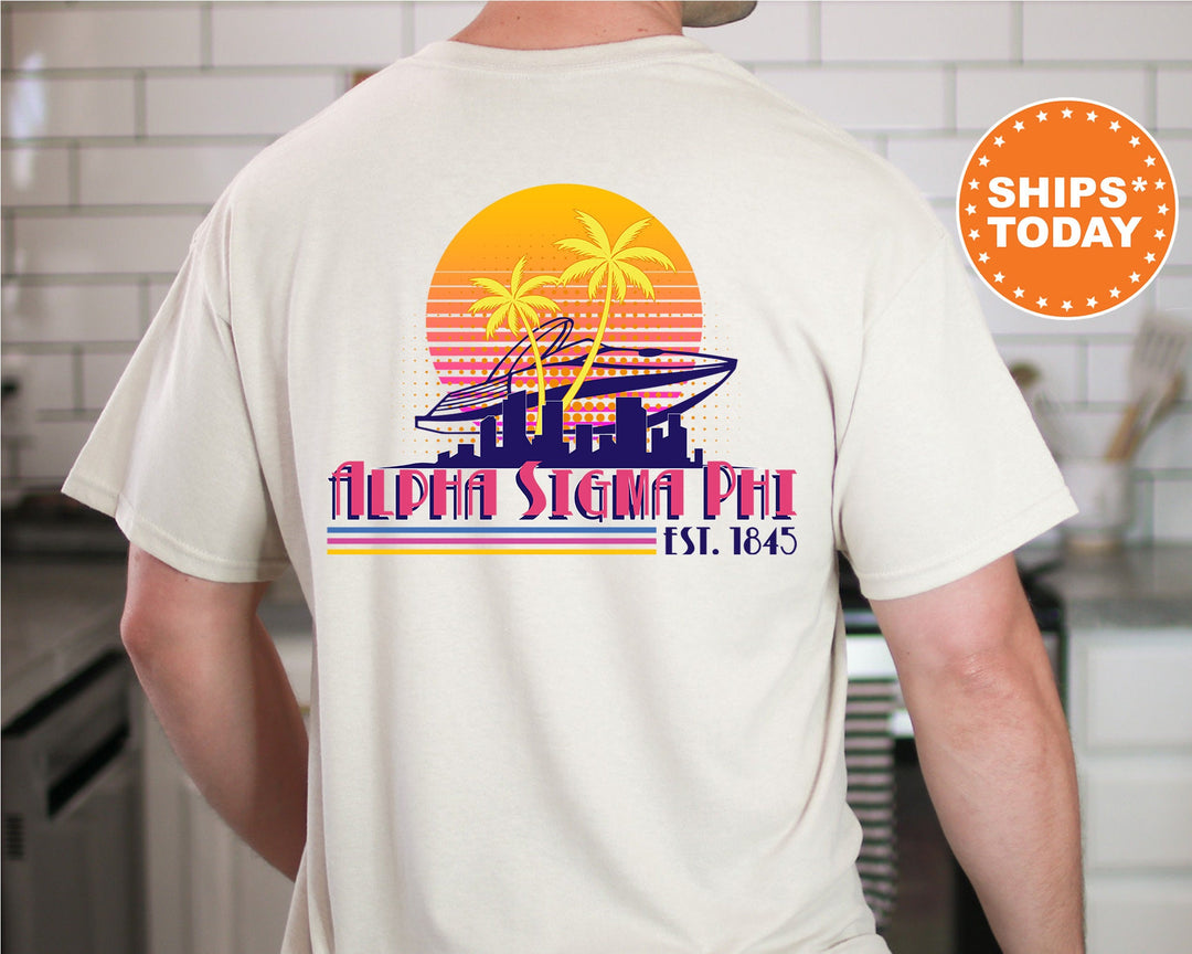 Alpha Sigma Phi Greek Shores Fraternity T-Shirt | Alpha Sig Fraternity Chapter Shirt | Bid Day | Rush Pledge Comfort Colors Tees _ 12262g
