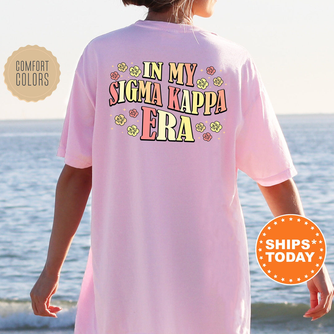 In My Sigma Kappa Era | Sigma Kappa Sunset Blooms Sorority T-Shirt | Sig Kap Comfort Colors Shirt | Sorority Merch | Big Little _ 15717g