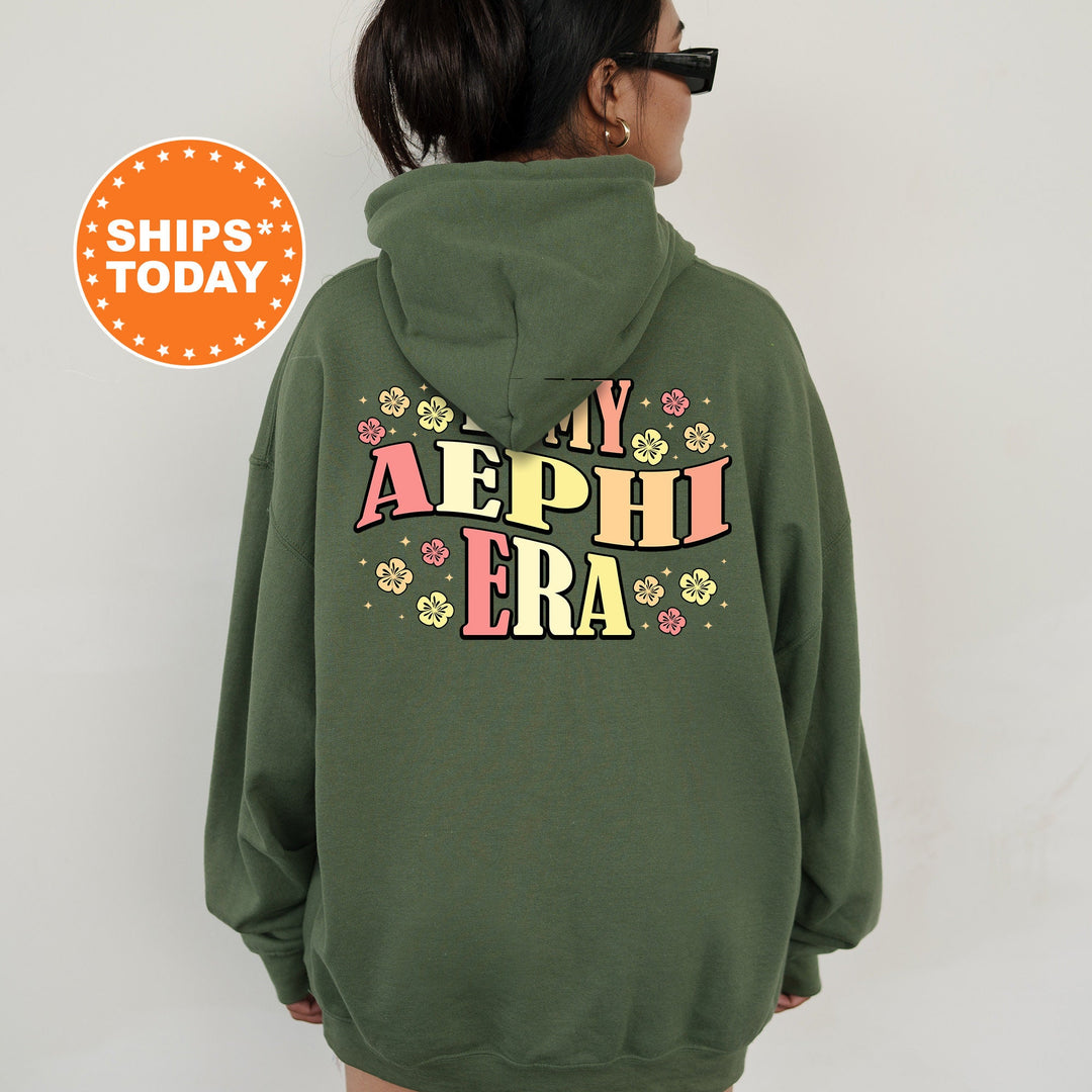 In My AEPHI Era | Alpha Epsilon Phi Sunset Blooms Sorority Sweatshirt | Oversized Hoodie | Big Little | Custom Greek Sweatshirt _ 15697g