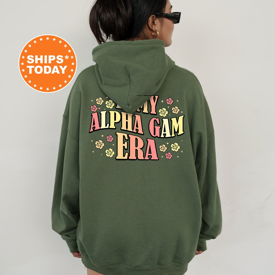 In My Alpha Gam Era | Alpha Gamma Delta Sunset Blooms Sorority Sweatshirt | Oversized Hoodie | Big Little | Custom Greek Sweatshirt _ 15698g